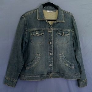 EUC Chico's Platinum Jean Jacket size Xlarge